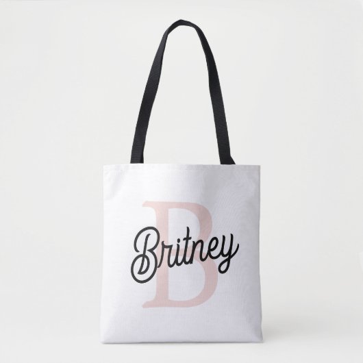 Modern gepersonaliseerd monogram en naam Pastel Pi Tote Bag (Voorkant)