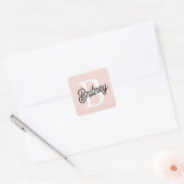 Modern gepersonaliseerd monogram en naam Pastel Pi Vierkante Sticker (Envelop)