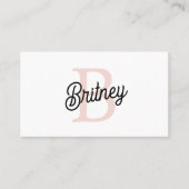 Modern gepersonaliseerd monogram en naam Pastel Pi Visitekaartje (Voorkant)