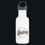 Modern gepersonaliseerd monogram en naam Pastel Pi Waterfles<br><div class="desc">Introducing our Modern Personalized Monogram and Name Pastel Pink Water Bottle, a stylish and practical accessory for staying hydrated on the go. This water bottle features a modern design in soft pastel pink, personalized with your monogram and name for a custom touch. Perfect for gym workouts, outdoor activities, or daily...</div>