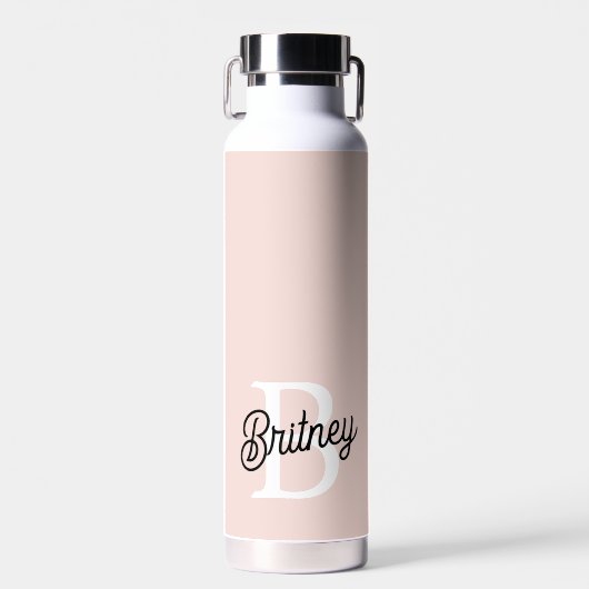 Modern gepersonaliseerd monogram en naam Pastel Pi Waterfles (Voorkant)