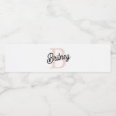 Modern gepersonaliseerd monogram en naam Pastel Pi Waterfles Etiket (Enkel label)