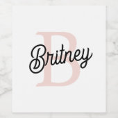 Modern gepersonaliseerd monogram en naam Pastel Pi Wijn Etiket (Enkel label)