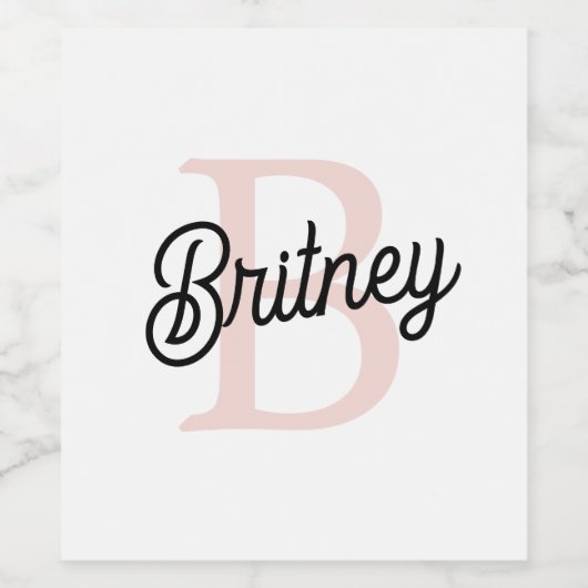 Modern gepersonaliseerd monogram en naam Pastel Pi Wijn Etiket (Enkel label)