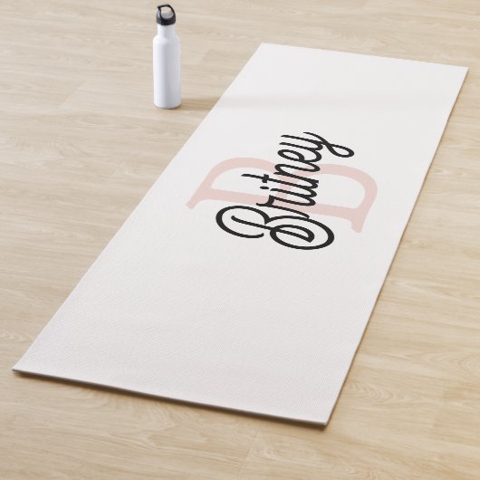 Modern gepersonaliseerd monogram en naam Pastel Pi Yogamat (In situ)