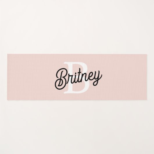 Modern gepersonaliseerd monogram en naam Pastel Pi Yogamat (Voorkant (horizontaal))