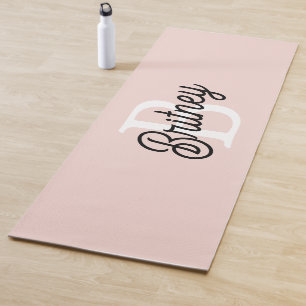 Modern gepersonaliseerd monogram en naam Pastel Pi Yogamat