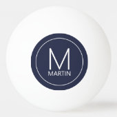 Modern gepersonaliseerd monogram en naam pingpong  pingpongbal (Voorkant)