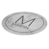 Modern gepersonaliseerd monogram en naam snijbiet snijplank (Hoek)