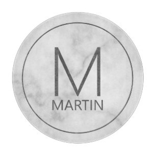 Modern gepersonaliseerd monogram en naam snijbiet snijplank