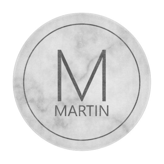 Modern gepersonaliseerd monogram en naam snijbiet snijplank (Voorkant)