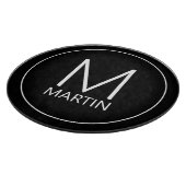 Modern gepersonaliseerd monogram en naam snijbiet snijplank (Hoek)