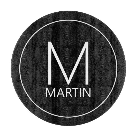 Modern gepersonaliseerd monogram en naam snijbiet snijplank (Voorkant)