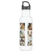 Modern gepersonaliseerd monogram & fotocollage vle waterfles  (Achterkant)