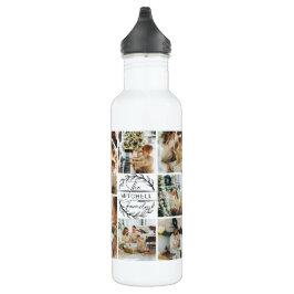 Modern gepersonaliseerd monogram & fotocollage vle waterfles 
