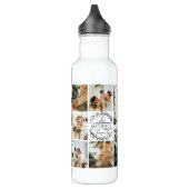 Modern gepersonaliseerd monogram & fotocollage vle waterfles  (Links)