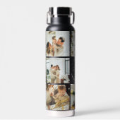 Modern gepersonaliseerd monogram & fotocollage wat waterfles (Voorkant)