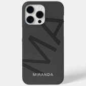 Modern gepersonaliseerd monogram grijs Case-Mate iPhone case (Achterkant)