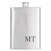 Modern gepersonaliseerd monogram heupfles (Voorkant)