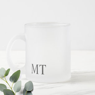 Modern gepersonaliseerd monogram matglas koffiemok