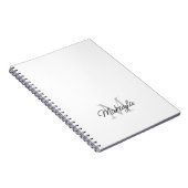 Modern gepersonaliseerd monogram naam Notitieboek (Rechterzijde)