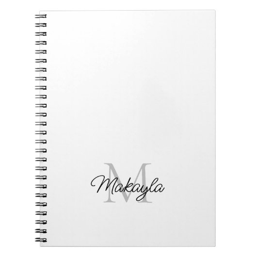 Modern gepersonaliseerd monogram naam Notitieboek (Voorkant)