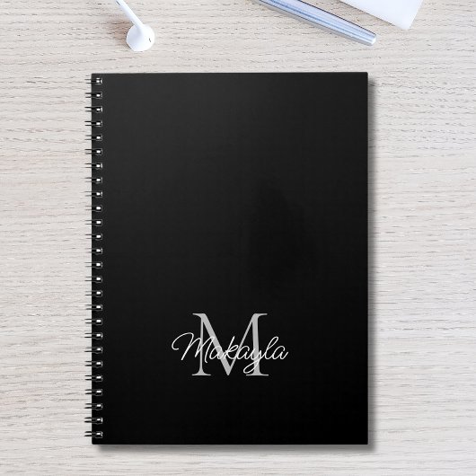 Modern gepersonaliseerd monogram naam Notitieboek