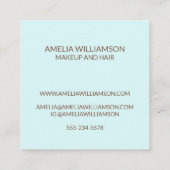 Modern gepersonaliseerd Monogram Square Visitekaar Vierkante Visitekaartje (Achterkant)