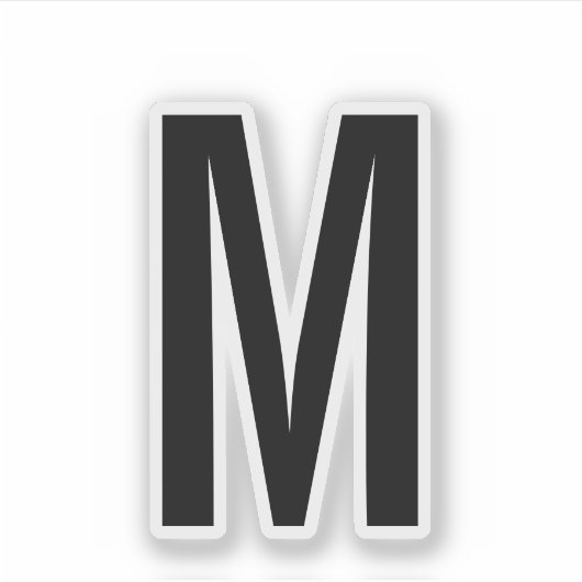 Modern gepersonaliseerd monogram sticker (Voorkant)