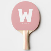 Modern gepersonaliseerd monogram tafeltennis roze tafeltennisbatje (Achterkant)