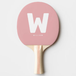Modern gepersonaliseerd monogram tafeltennis roze tafeltennisbatje