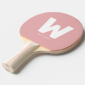 Modern gepersonaliseerd monogram tafeltennis roze tafeltennisbatje (Voorkant Gekanteld)