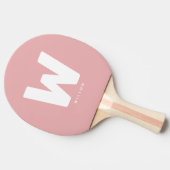 Modern gepersonaliseerd monogram tafeltennis roze tafeltennisbatje (Zijkant)