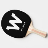 Modern gepersonaliseerd monogram tafeltennis tafeltennisbatje (Zijkant)