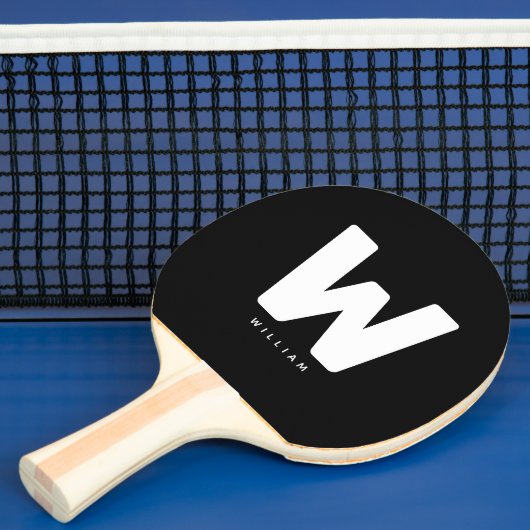 Modern gepersonaliseerd monogram tafeltennis tafeltennisbatje (Insitu)