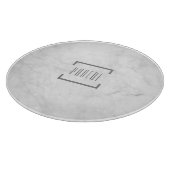 Modern gepersonaliseerd naamgrijs marmerpatroon snijplank (Hoek)