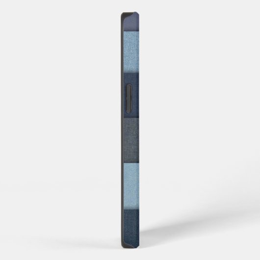 Modern gepersonaliseerd naamlabel denim iPhone hoesje (Rechterkant)