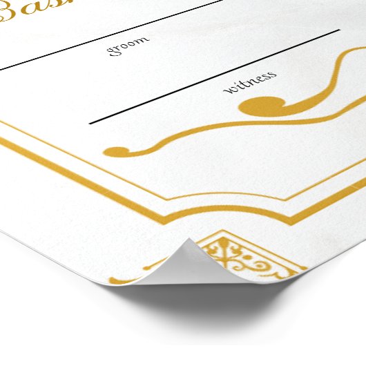 Modern gepersonaliseerd Nikkah huwelijksakte Poster (Hoek)