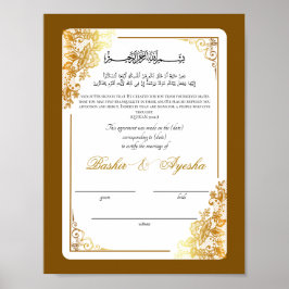 Modern gepersonaliseerd Nikkah huwelijksakte Poster