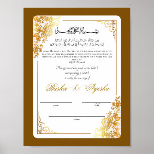 Modern gepersonaliseerd Nikkah huwelijksakte Poster