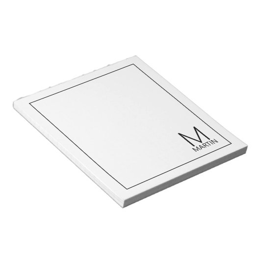 Modern gepersonaliseerd Notitieblok van het Monogr (Schuin)