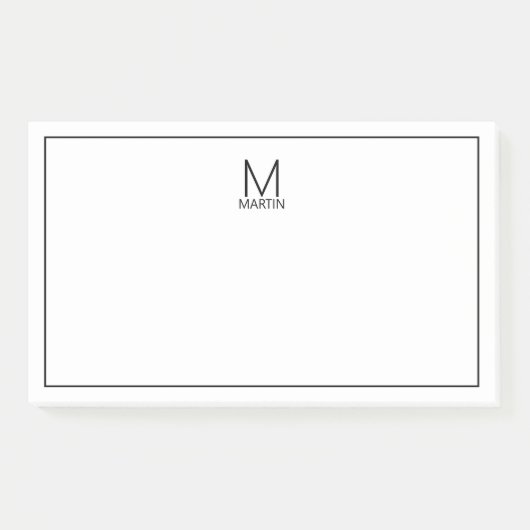 Modern gepersonaliseerd Notitieblok van het Monogr Post-it® Notes (Voorkant)