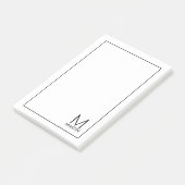 Modern gepersonaliseerd Notitieblok van het Monogr Post-it® Notes (Schuin)