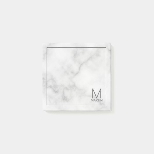 Modern gepersonaliseerd Notitieblok van het Monogr Post-it® Notes (Voorkant)