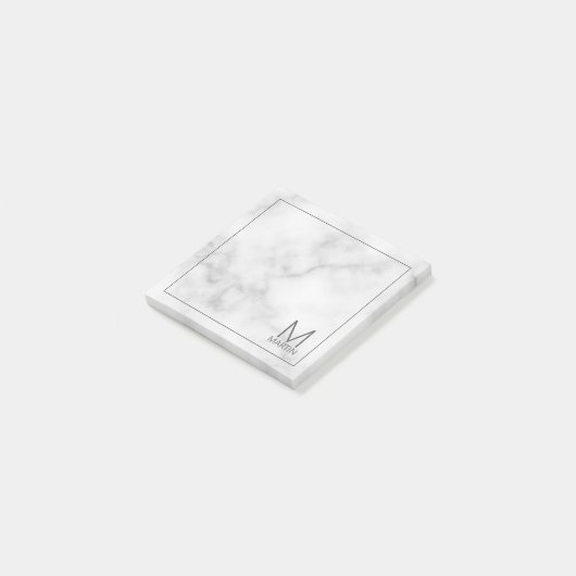 Modern gepersonaliseerd Notitieblok van het Monogr Post-it® Notes (Schuin)