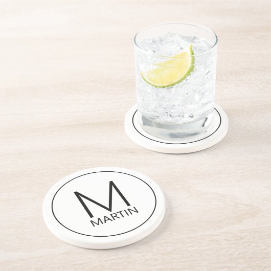 Modern gepersonaliseerd Onderzetter van het Monogr (Zijkant)