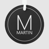 Modern gepersonaliseerd Ornament van het Monogram  (achterkant)