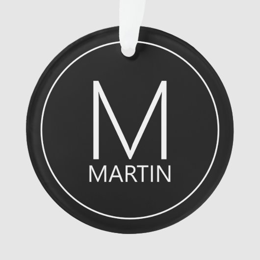 Modern gepersonaliseerd Ornament van het Monogram  (voorkant)