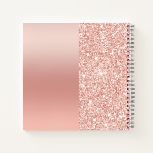 Modern gepersonaliseerd Roos Gold Sparkle Gastenbo Notitieboek (Achterkant)