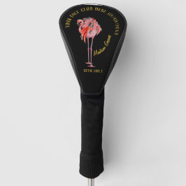 Modern gepersonaliseerd roze flamingo golfhoofd Ho Golfheadcover
